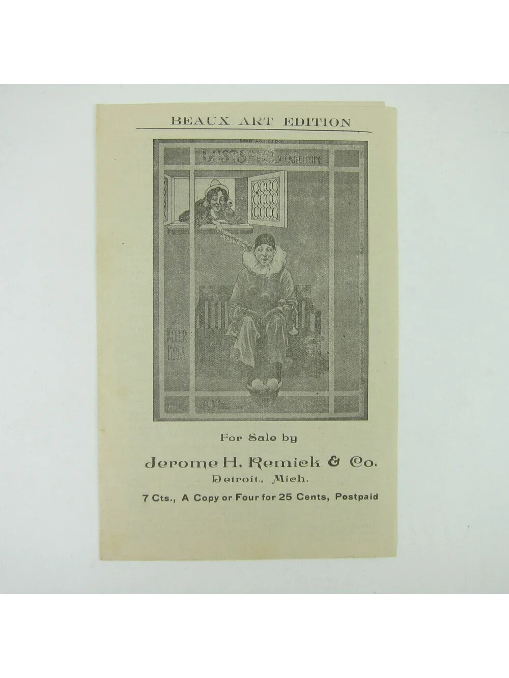 Jerome H. Remick & Co Advertising Sheet Music Catalog Order Form Envelope 1910s